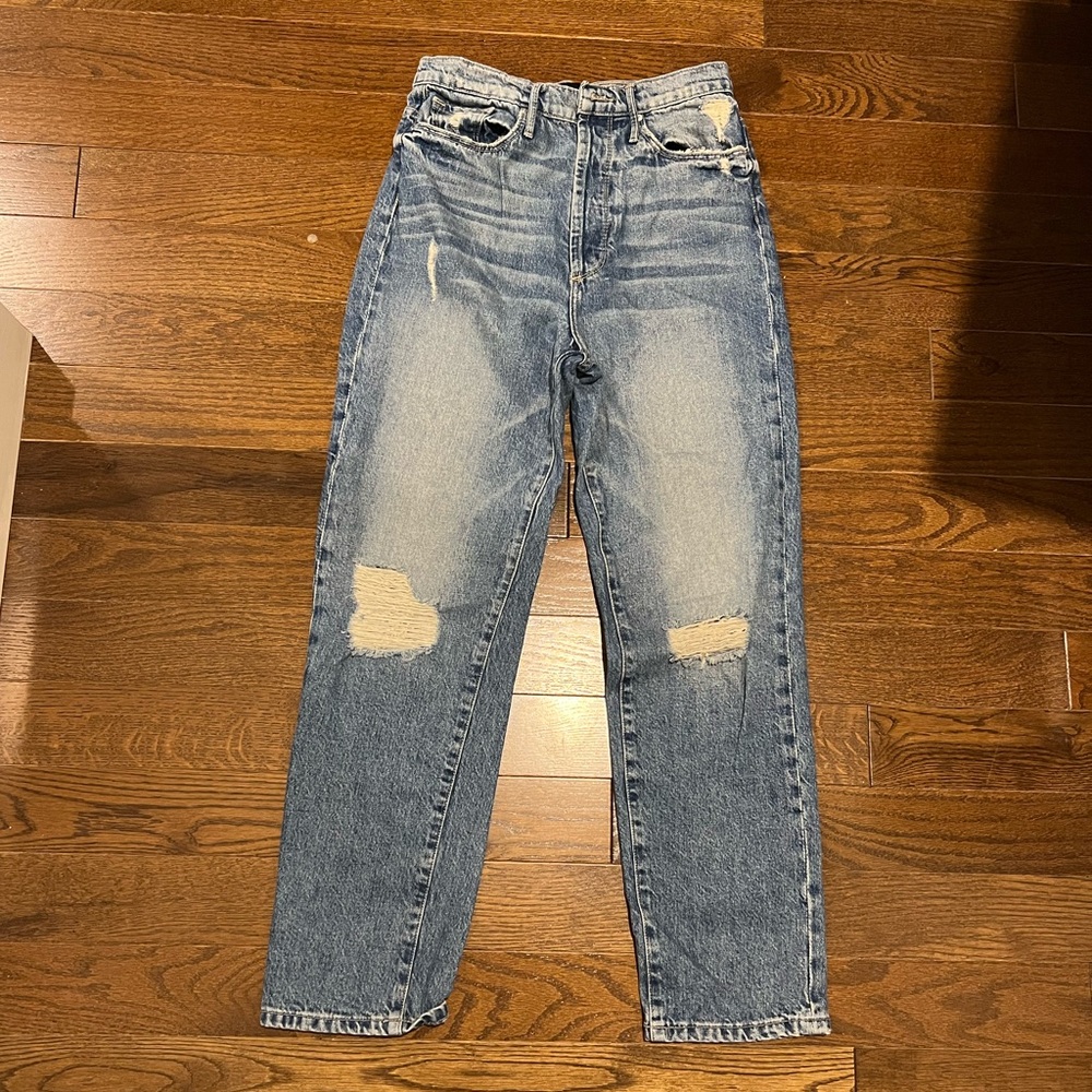 Black Orchid Parker Distressed High Waisted Straight Leg Jean